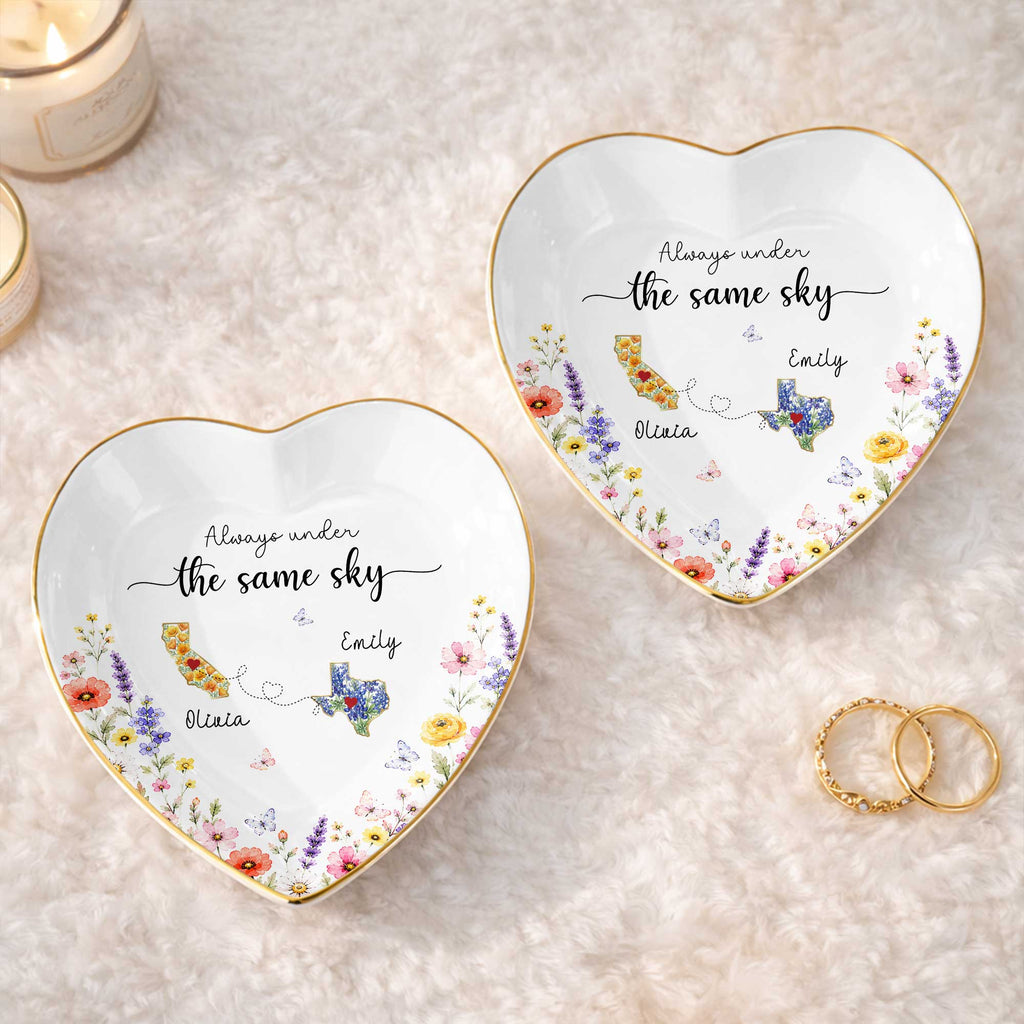 Personalized Heart-Shaped Jewelry Dish Custom Name Gift for Mom Heart Jewelry Dish GradoCreations