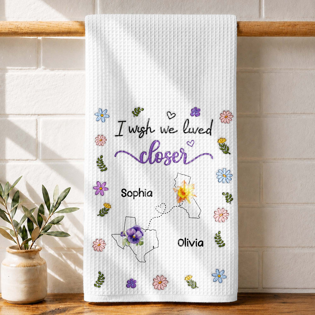 Personalized Kitchen Towel Custom State Map Gift for Friends Kitchen Towel GradoCreations