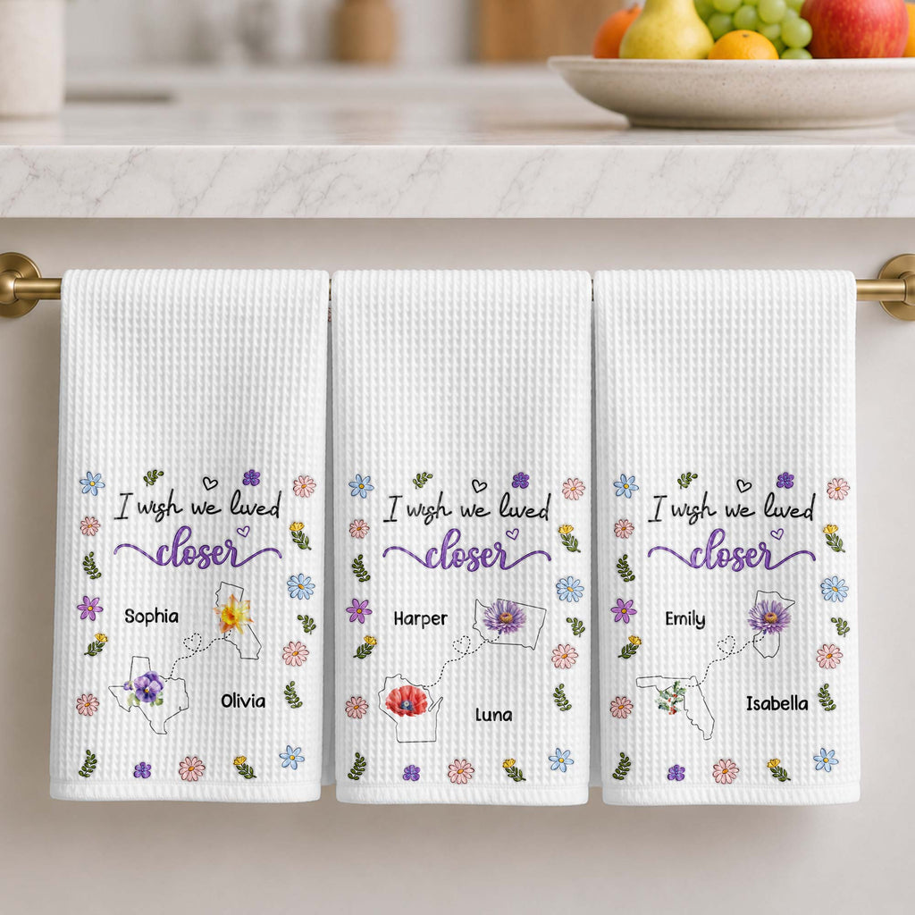 Personalized Kitchen Towel Custom State Map Gift for Friends Kitchen Towel GradoCreations