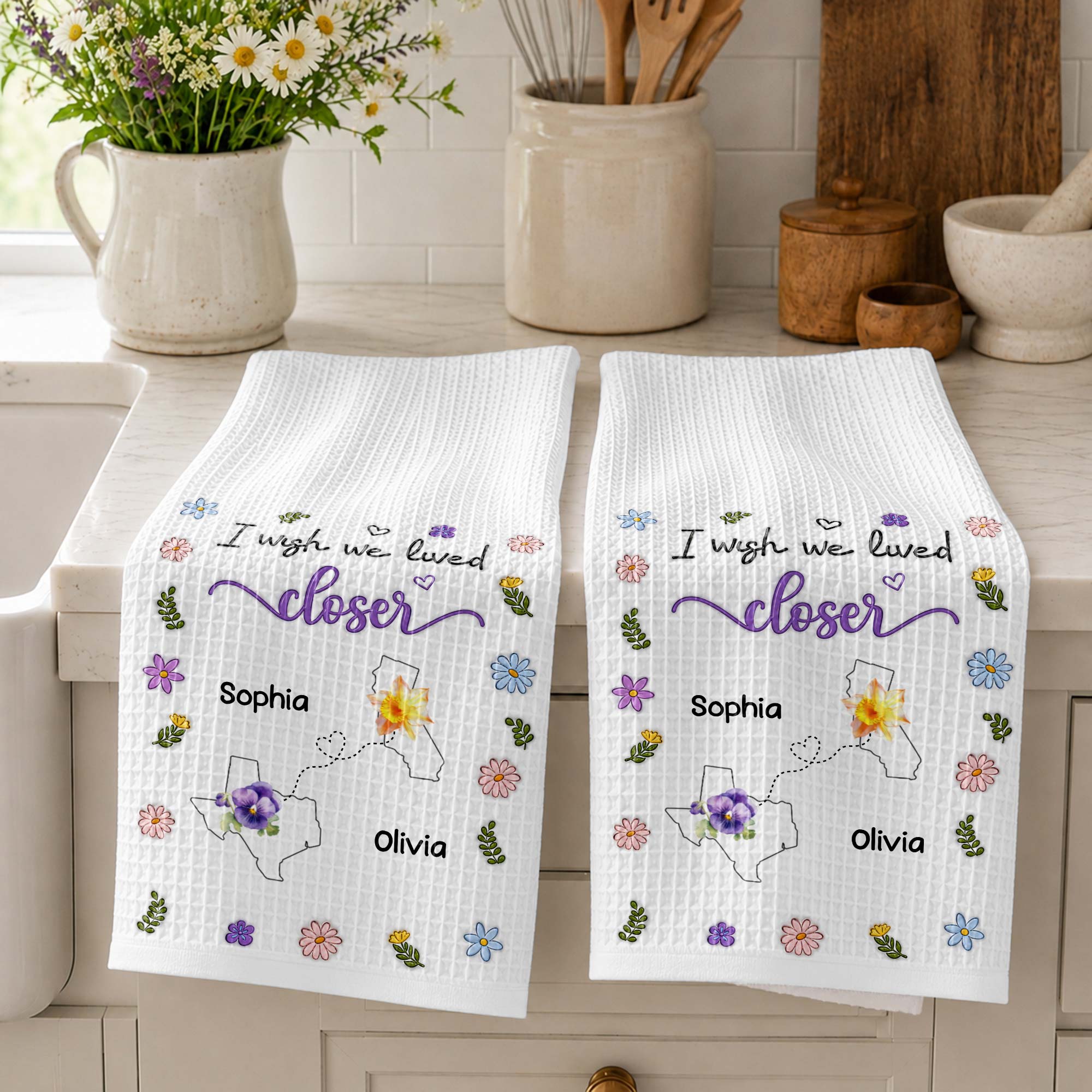 Personalized Kitchen Towel Custom State Map Gift for Friends Kitchen Towel GradoCreations