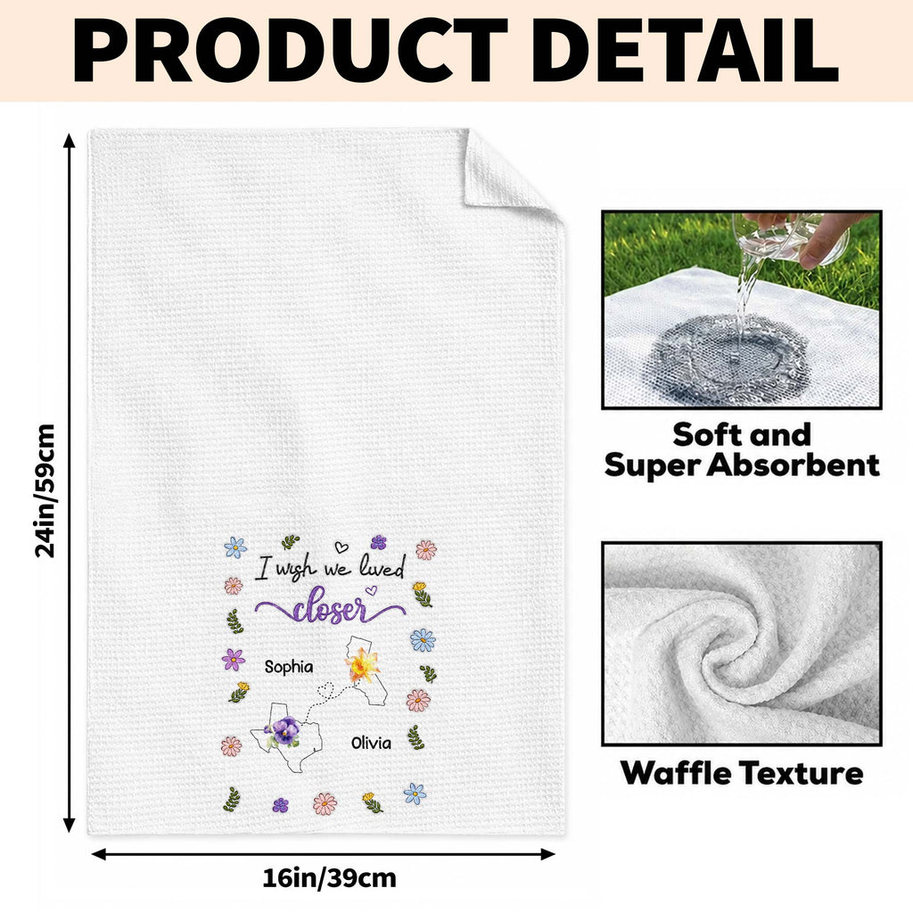 Personalized Kitchen Towel Custom State Map Gift for Friends Kitchen Towel GradoCreations