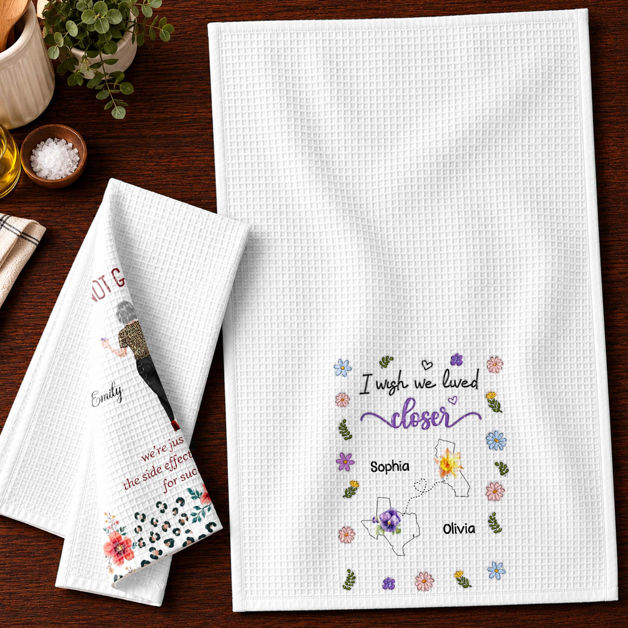 Personalized Kitchen Towel Custom State Map Gift for Friends Kitchen Towel GradoCreations