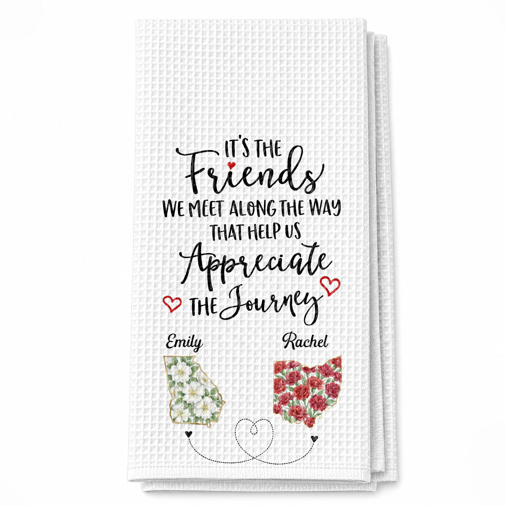 Personalized Floral Kitchen Towel Custom Name Gift for Besties Kitchen Towel GradoCreations