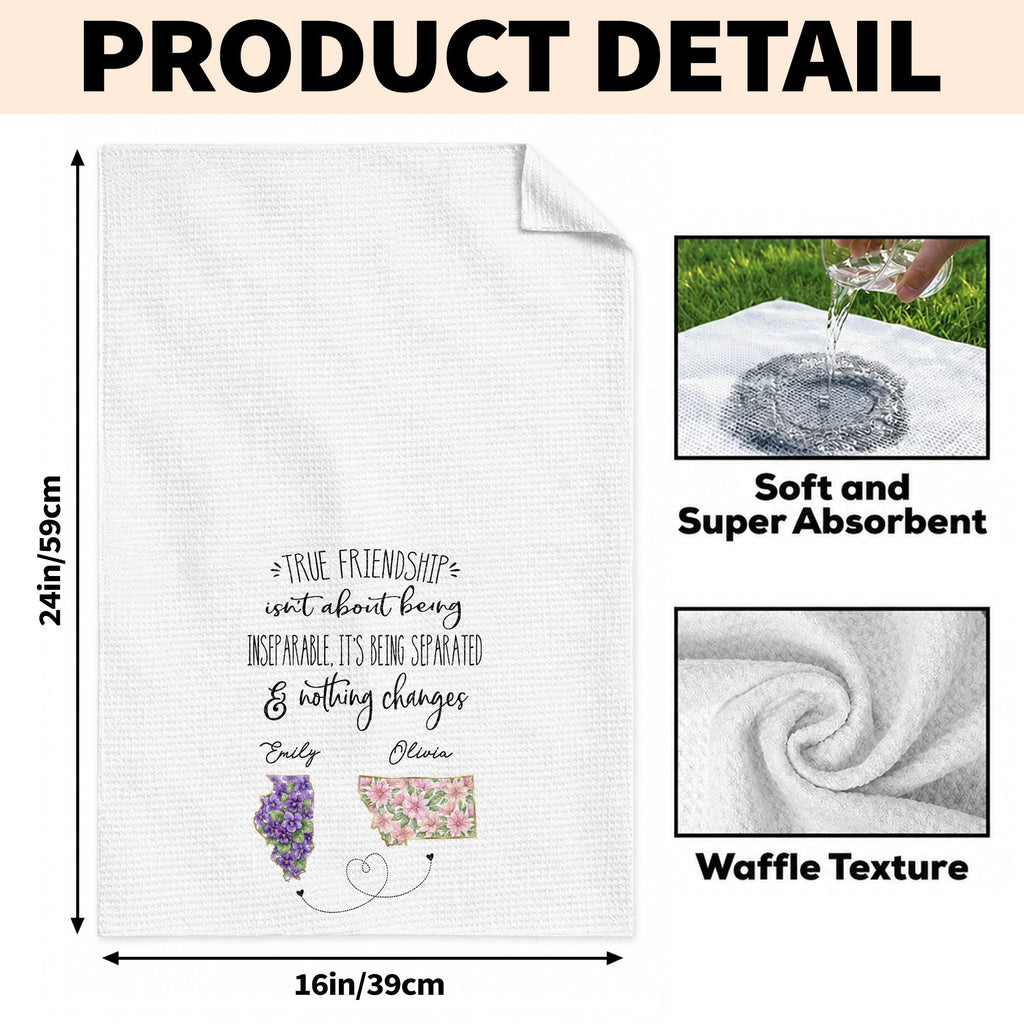 Personalized Kitchen Towel Custom State Art Flowers Friend Gift Kitchen Towel GradoCreations