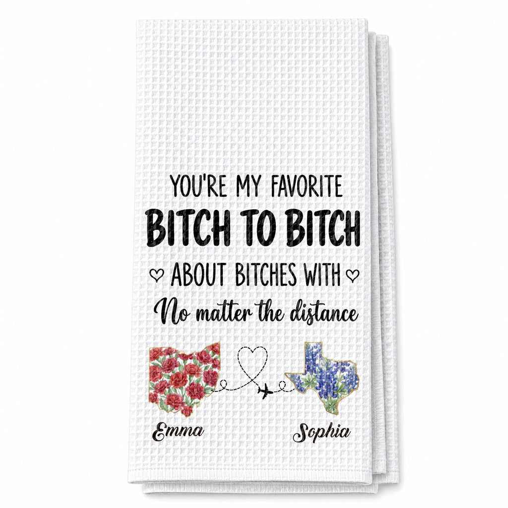 Personalized Kitchen Towel Custom Name Flower Design Gift for Best Friend Kitchen Towel GradoCreations