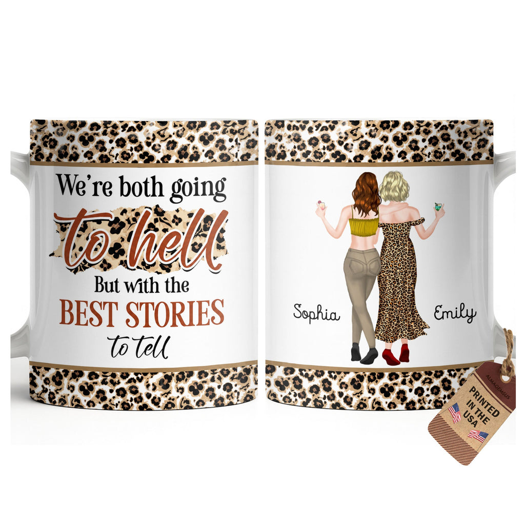 Personalized Leopard Pattern Coffee Mug Best Friend Gift Edge-to-edge Mug GradoCreations