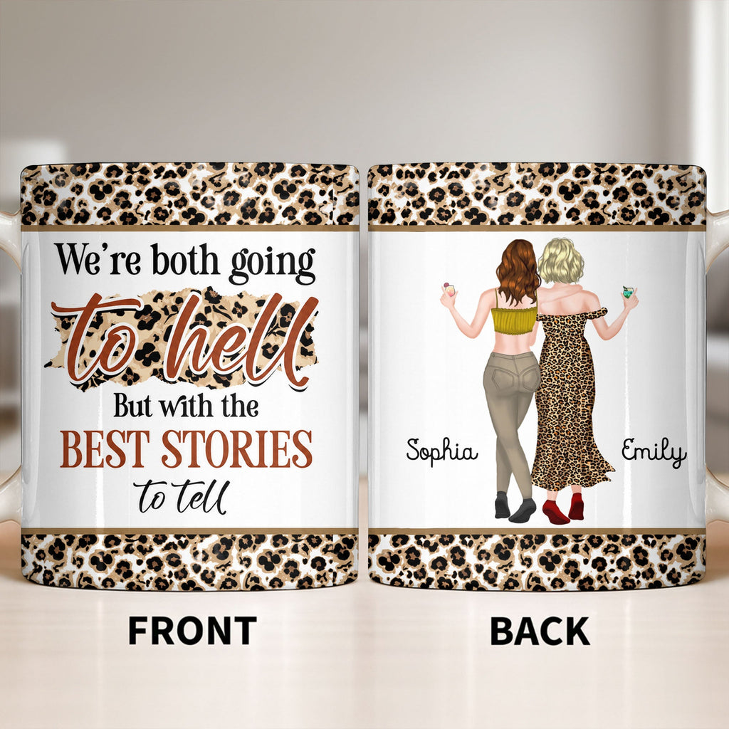 Personalized Leopard Pattern Coffee Mug Best Friend Gift Edge-to-edge Mug GradoCreations