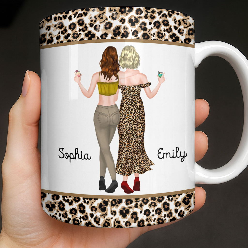 Personalized Leopard Pattern Coffee Mug Best Friend Gift Edge-to-edge Mug GradoCreations