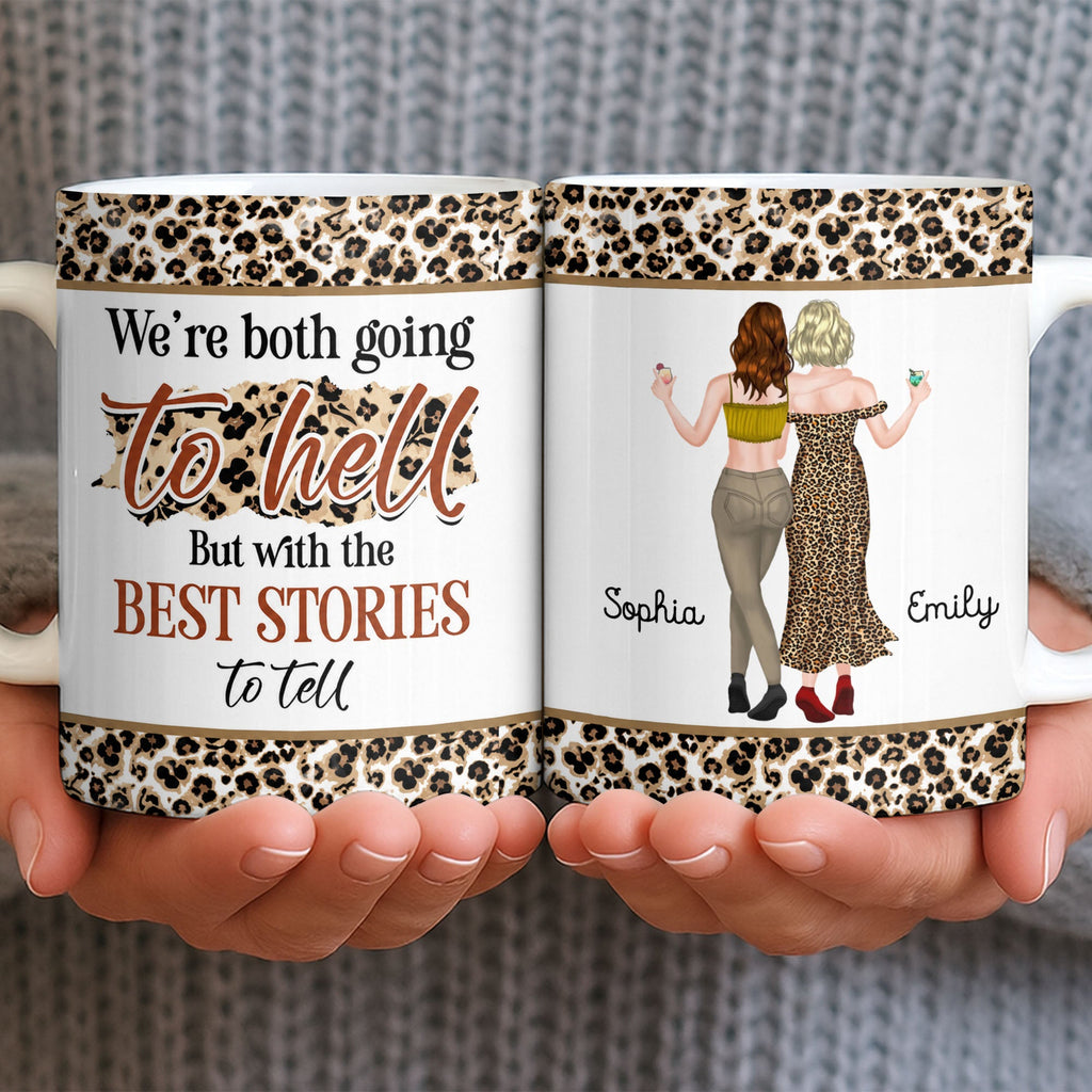 Personalized Leopard Pattern Coffee Mug Best Friend Gift Edge-to-edge Mug GradoCreations