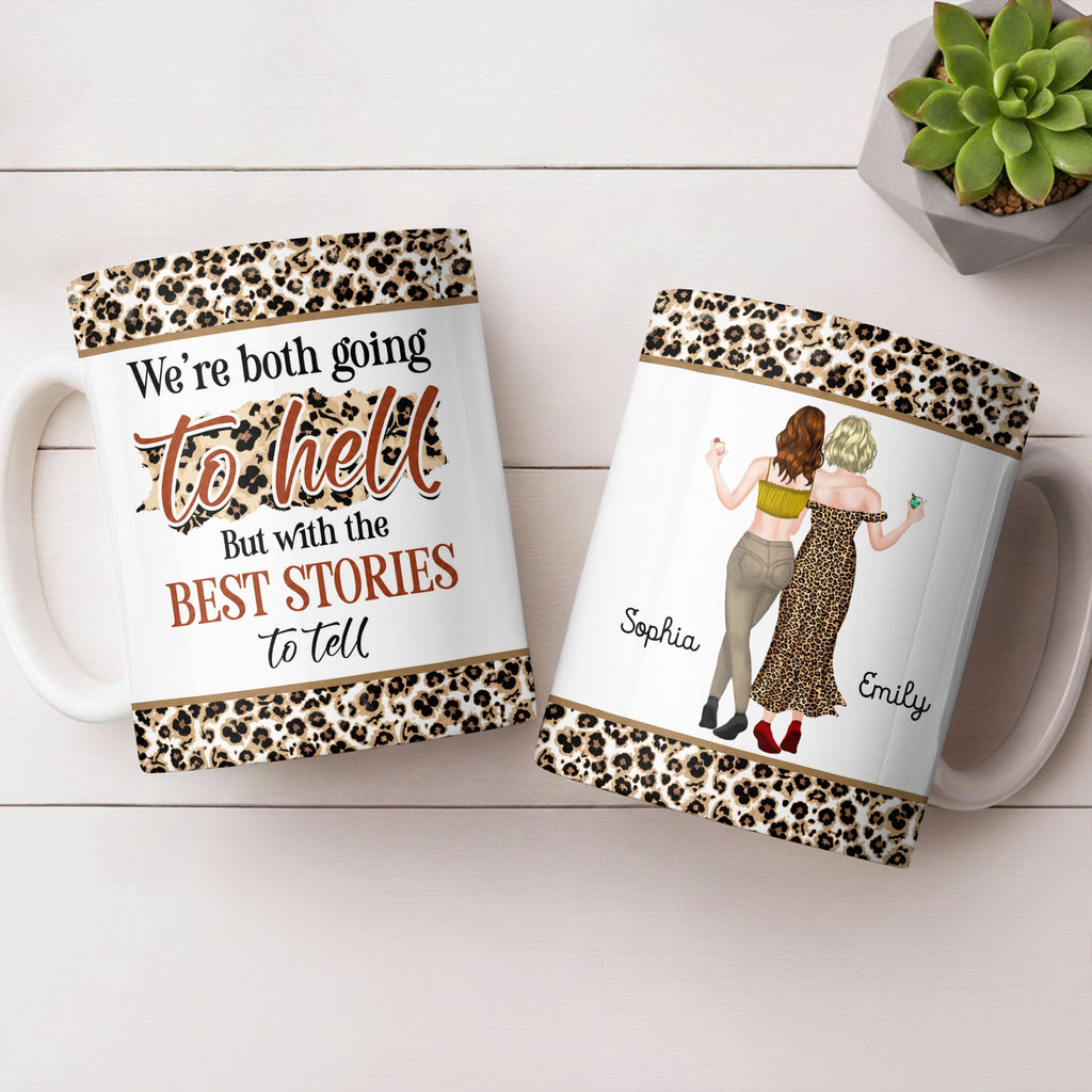 Personalized Leopard Pattern Coffee Mug Best Friend Gift Edge-to-edge Mug GradoCreations