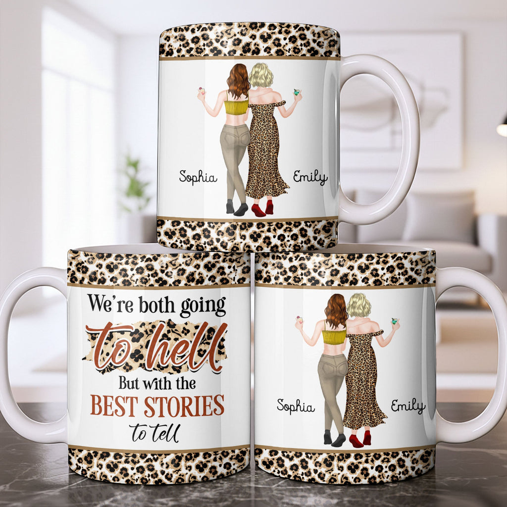 Personalized Leopard Pattern Coffee Mug Best Friend Gift Edge-to-edge Mug GradoCreations
