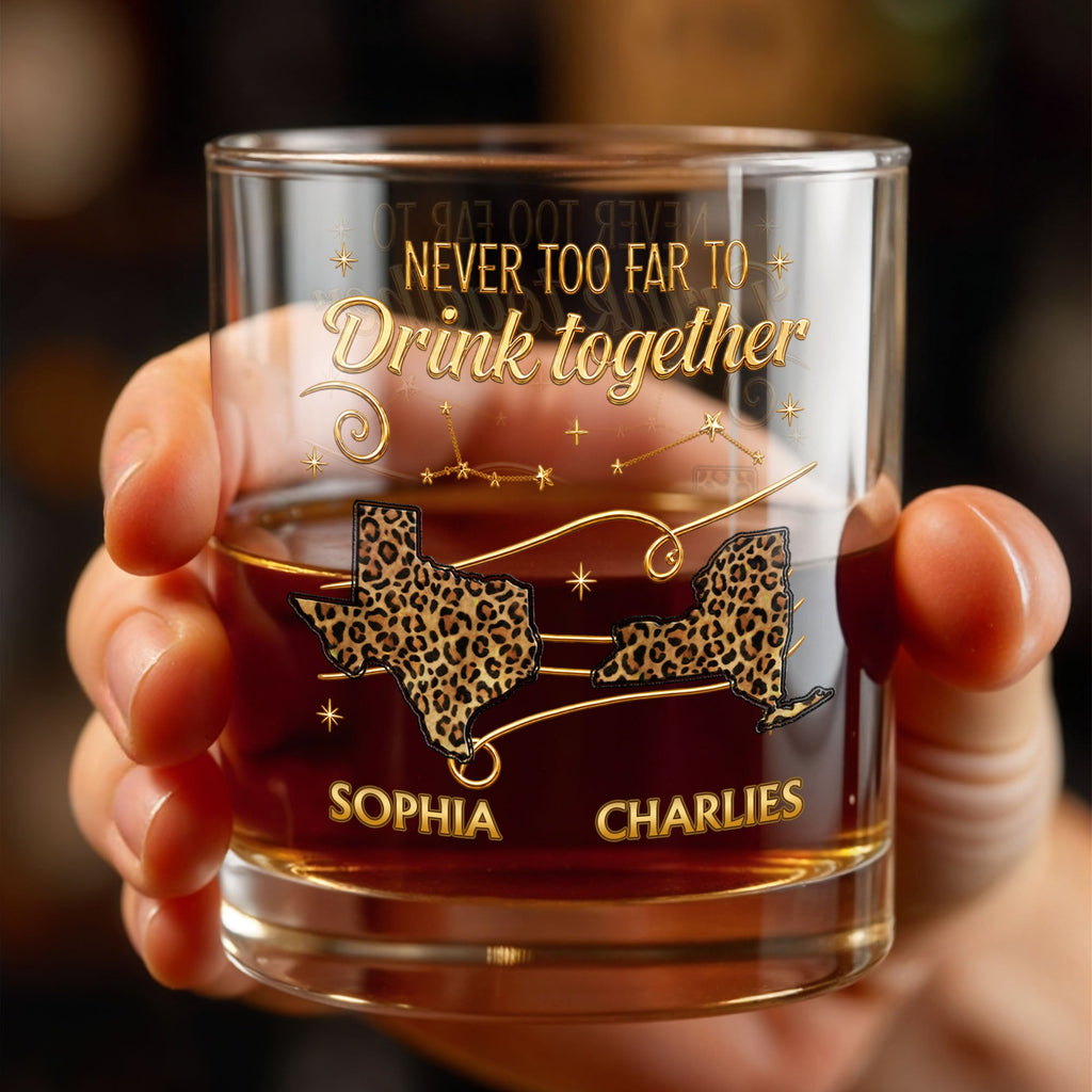 Personalized Custom Whiskey Glass with States Art Gift for Best Friends Whiskey Glass GradoCreations