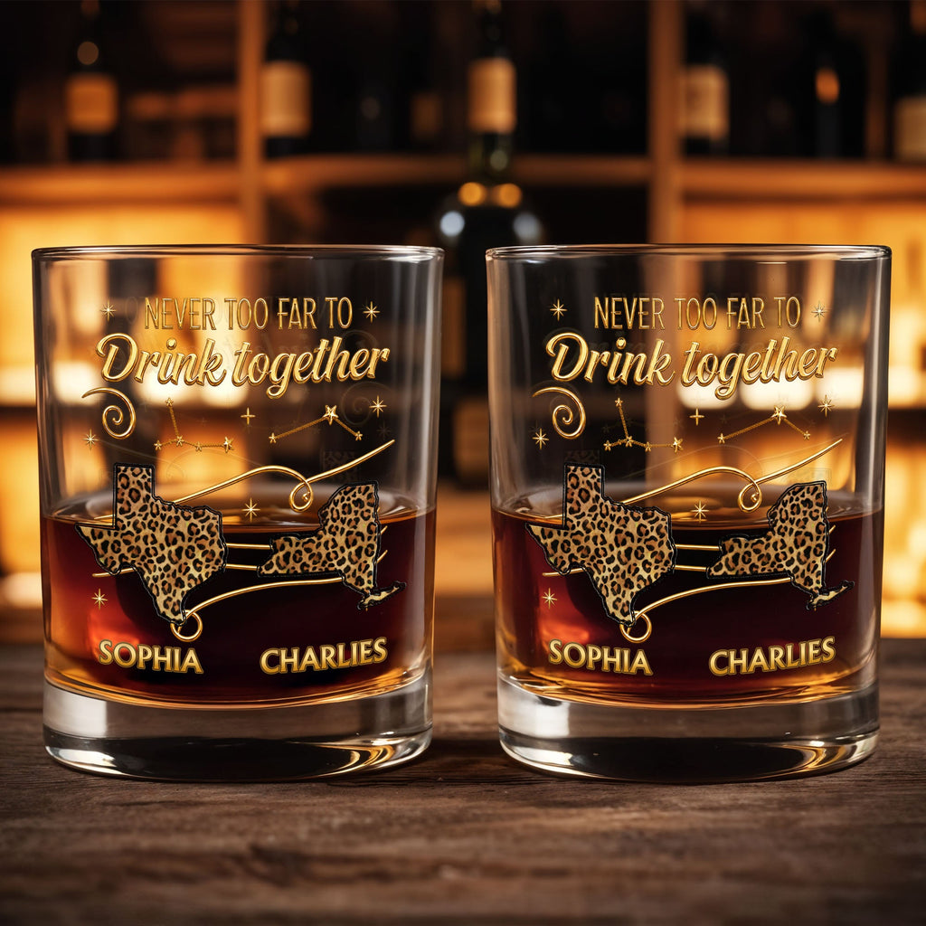 Personalized Custom Whiskey Glass with States Art Gift for Best Friends Whiskey Glass GradoCreations