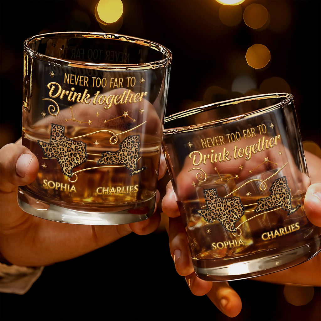 Personalized Custom Whiskey Glass with States Art Gift for Best Friends Whiskey Glass GradoCreations