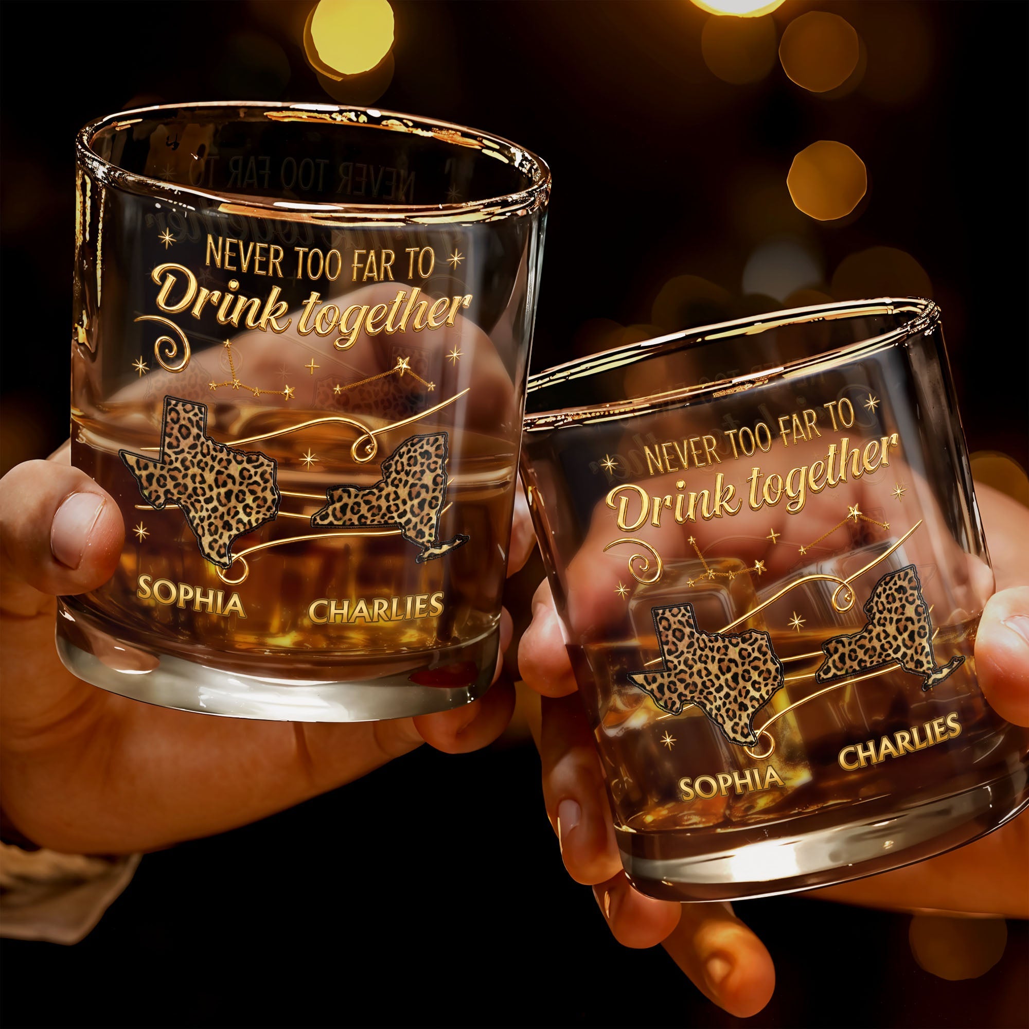 Personalized Custom Whiskey Glass with States Art Gift for Best Friends Whiskey Glass GradoCreations