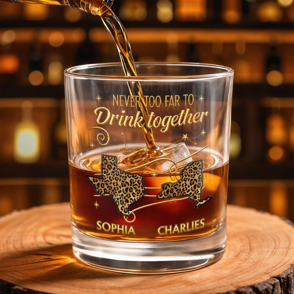 Personalized Custom Whiskey Glass with States Art Gift for Best Friends Whiskey Glass GradoCreations