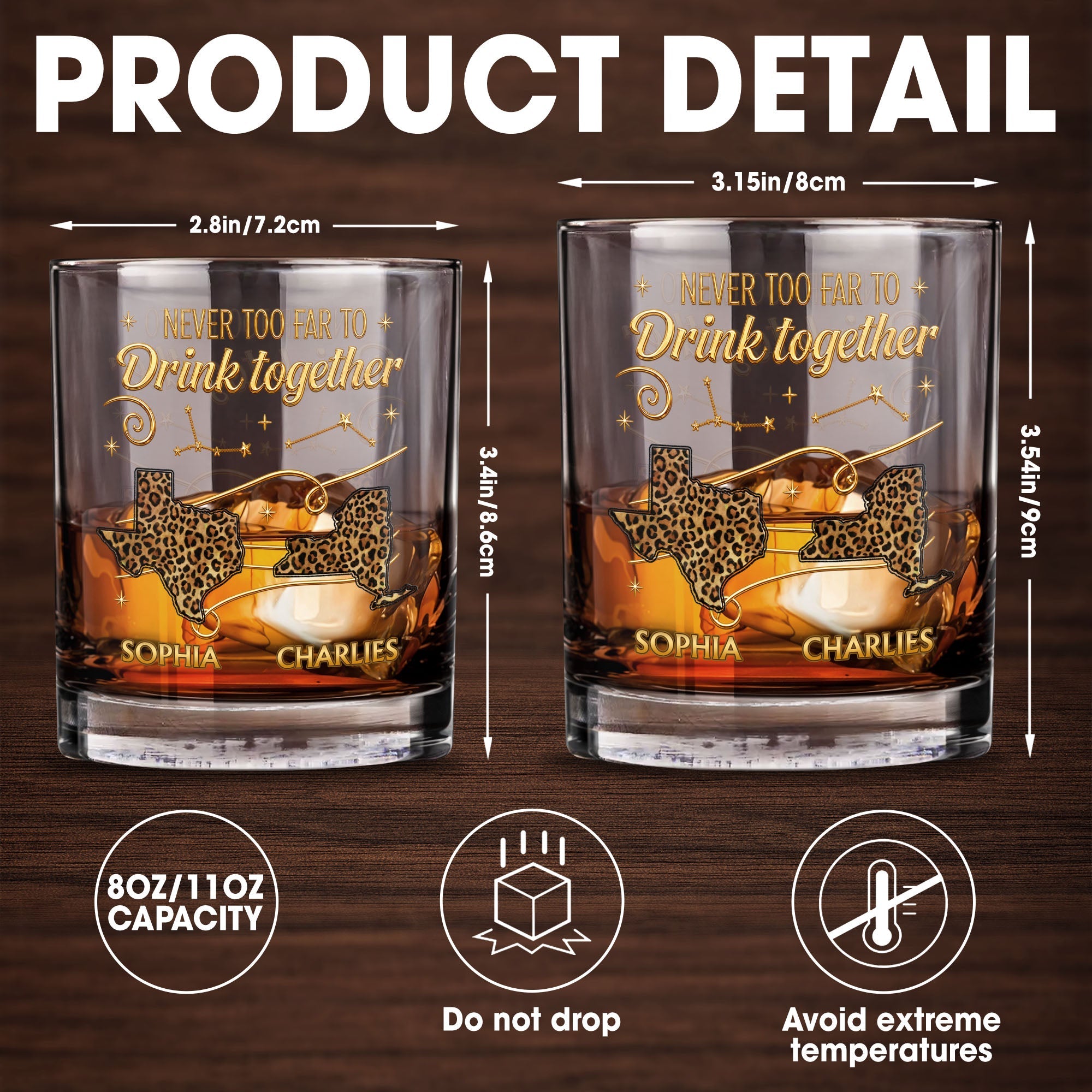 Personalized Custom Whiskey Glass with States Art Gift for Best Friends Whiskey Glass GradoCreations