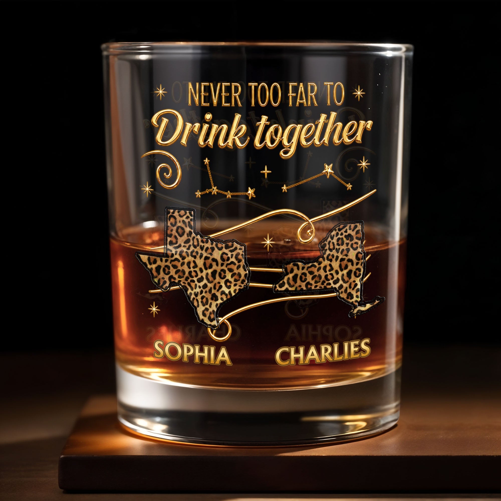 Personalized Custom Whiskey Glass with States Art Gift for Best Friends Whiskey Glass GradoCreations