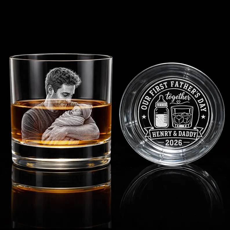 Personalized Engraved Whiskey Glass Custom Dad Gift for Father's Day HN590 - Engraved Rock Glass fix GradoCreations