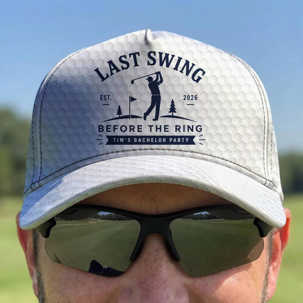 Personalized Last Swing Before The Ring Cap Gift for Groomsmen HN590 - AOP Cap fix GradoCreations