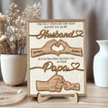 Personalized 2-Layered Wooden Plaque Family Gift for Husband HN590 - 2-Layered Wooden Plaque With Stand BCF fix GradoCreations