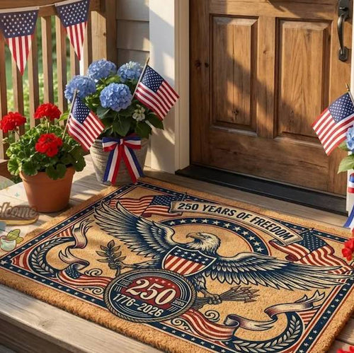 Personalized 250 Years Freedom Coir Doormat for Patriotic Home Decor HN590 - Coir Doormat fix GradoCreations