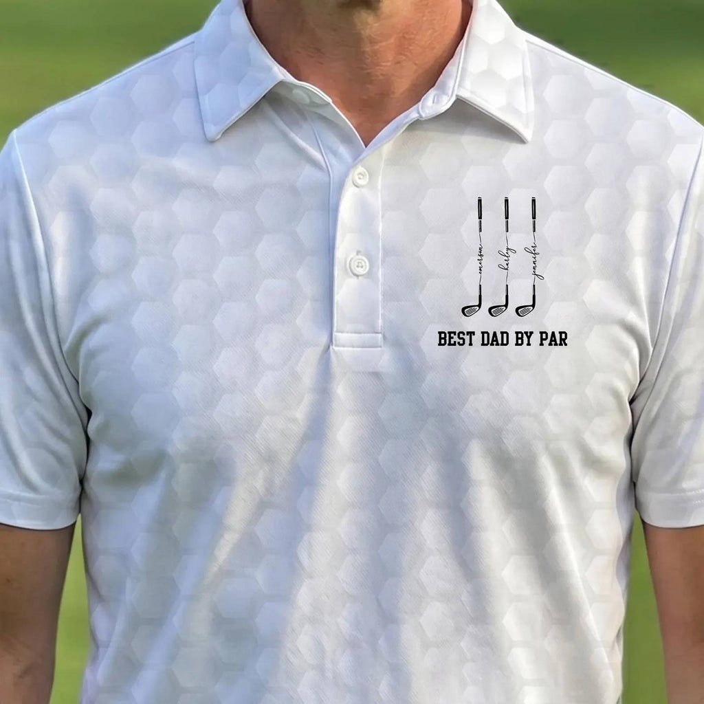 Personalized Best Dad By Par Polo Shirt Gift for Golf Lovers HN590 - Men's Polo Shirt fix GradoCreations