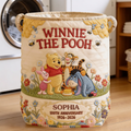 Personalized Quilted Laundry Basket Winnie The Pooh Gift for Mom Quilted Laundry Basket GradoCreations