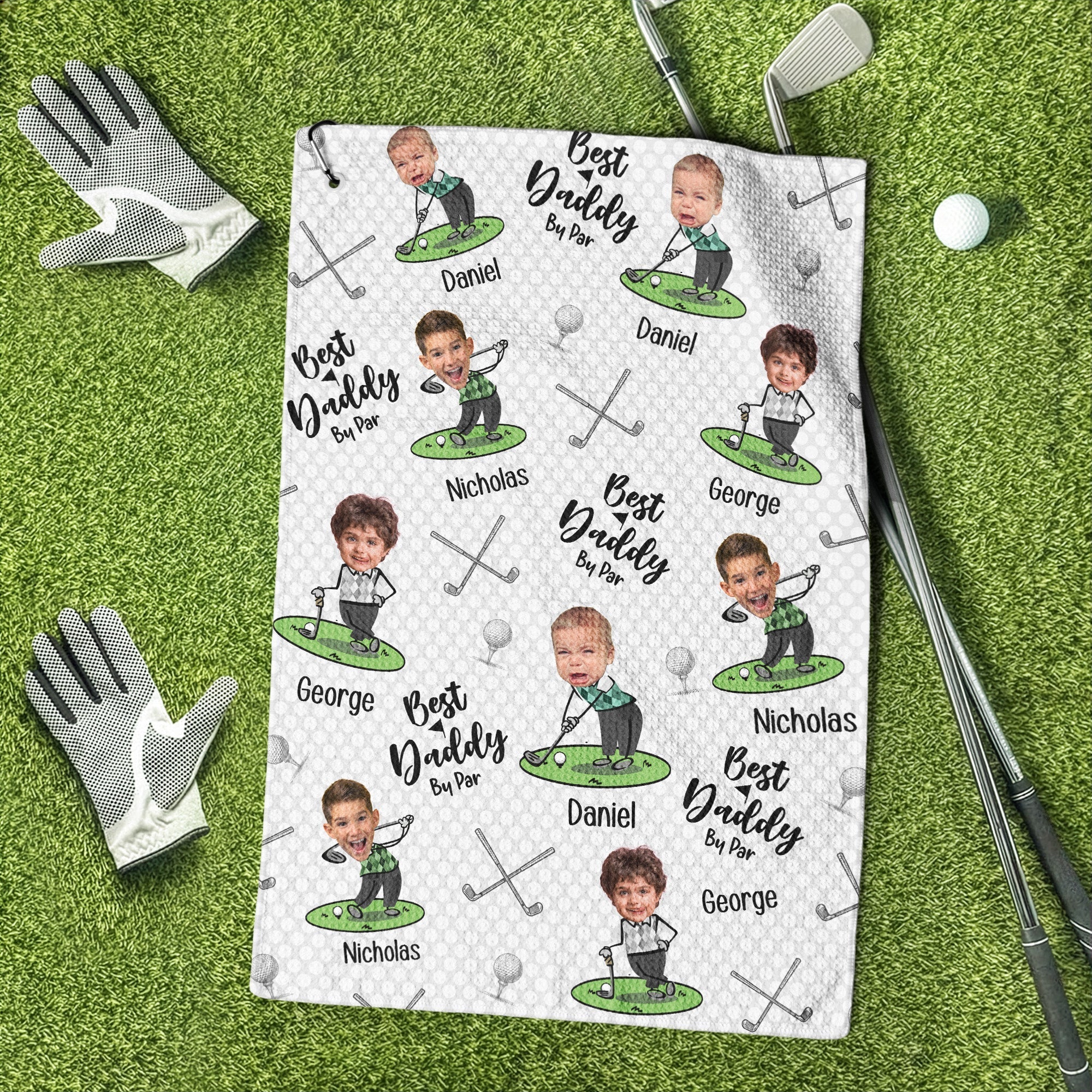 Personalized Funny Golf Towel Custom Photo Gift for Dad