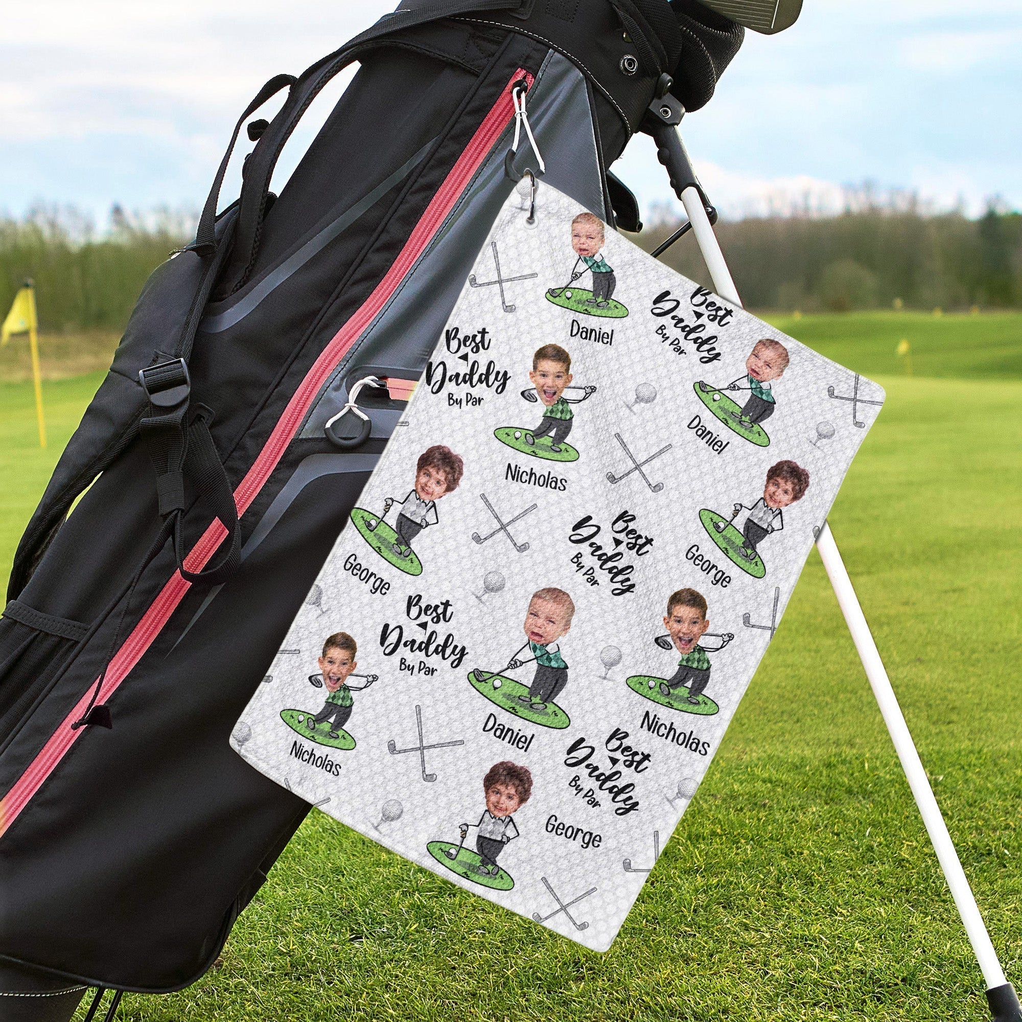 Personalized Funny Golf Towel Custom Photo Gift for Dad