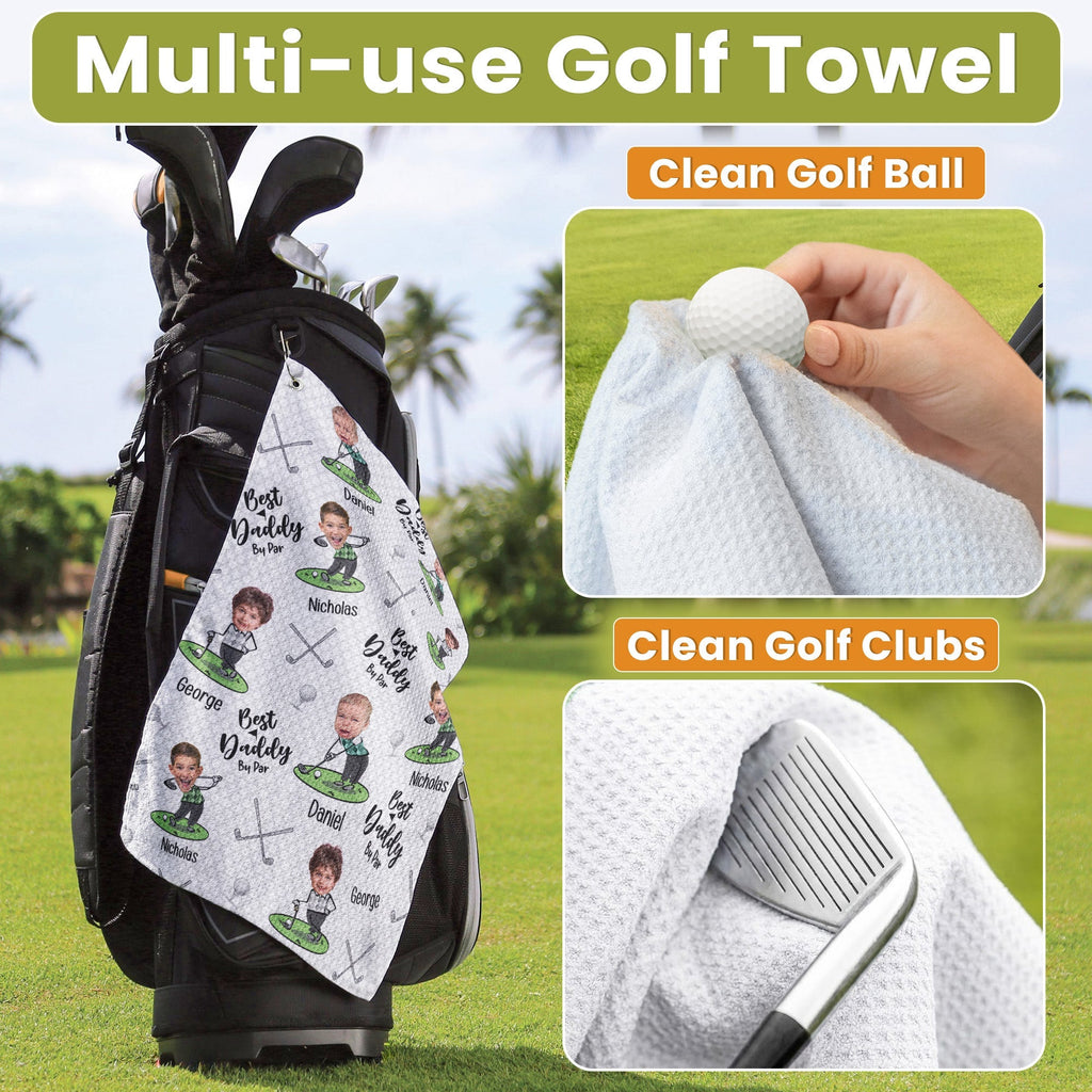 Personalized Funny Golf Towel Custom Photo Gift for Dad
