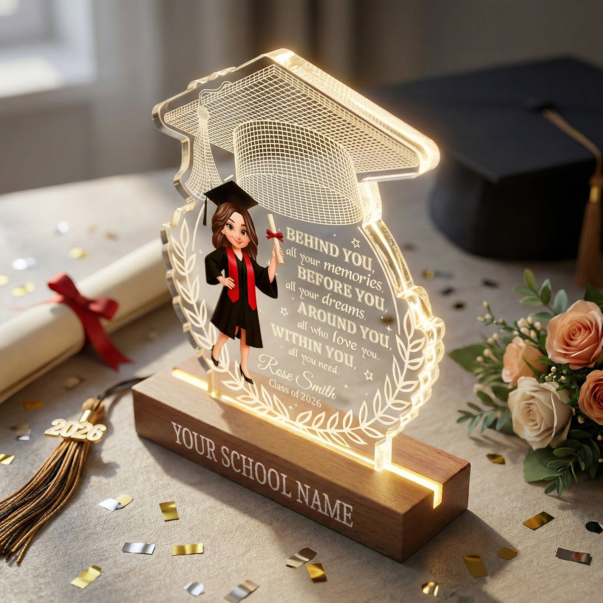 Personalized 3D LED Light Graduation Gift for Class of 2026