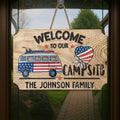 Personalized Wooden Camper Van Sign Custom Family Heart Gift Wood Sign GradoCreations