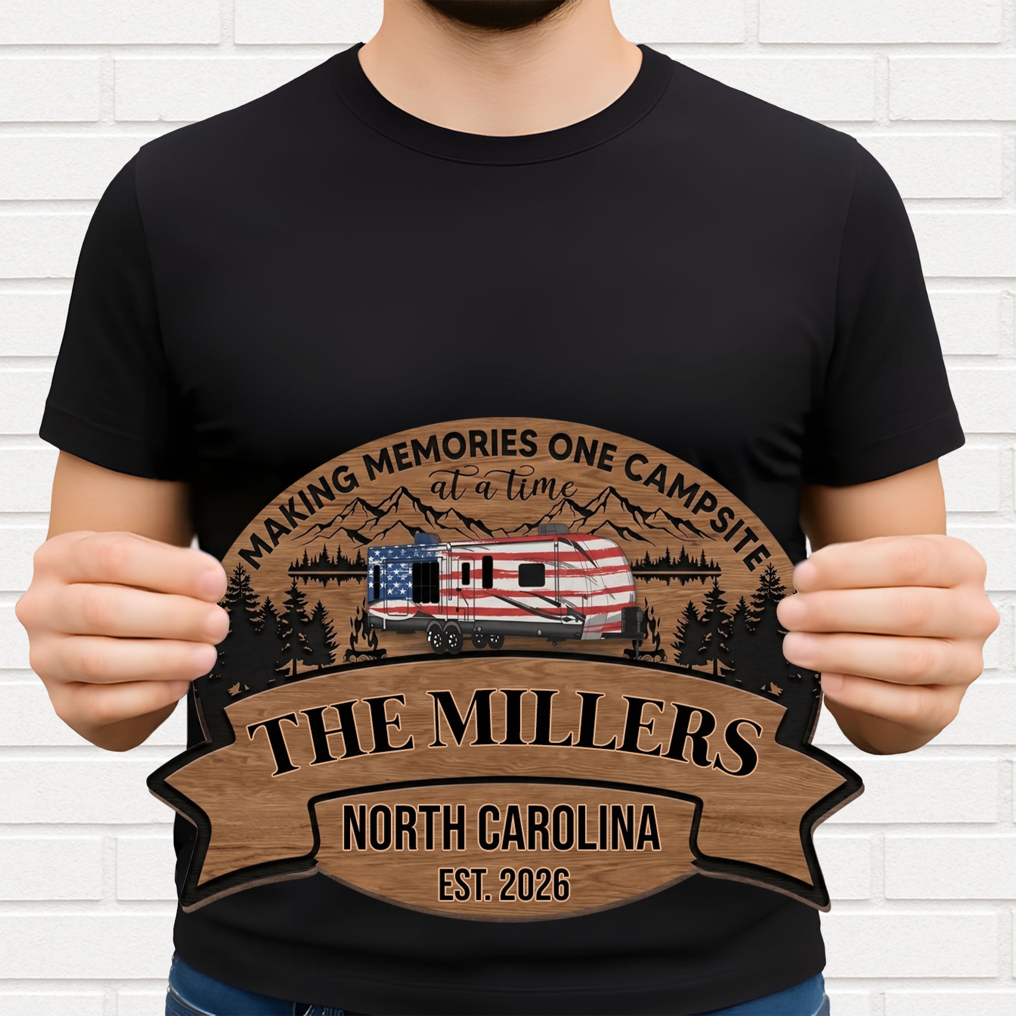 Personalized Wood Sign Custom Name Camping Gift for Family Wood Sign GradoCreations