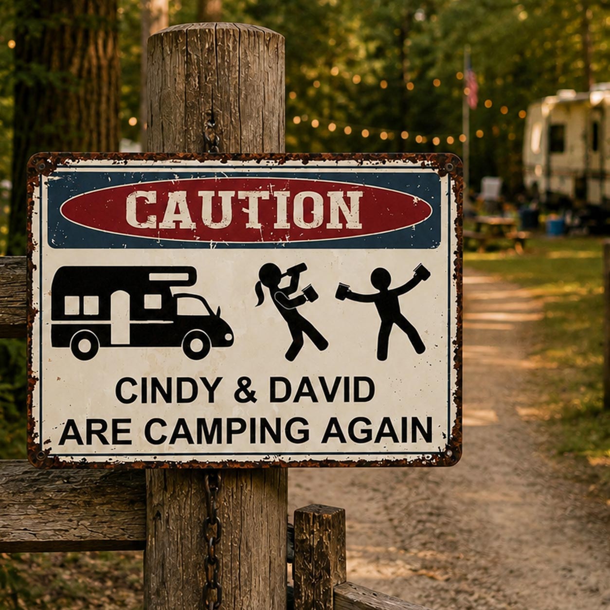 Personalized Metal Sign Custom Name Camping Gift for Him Metal Sign GradoCreations