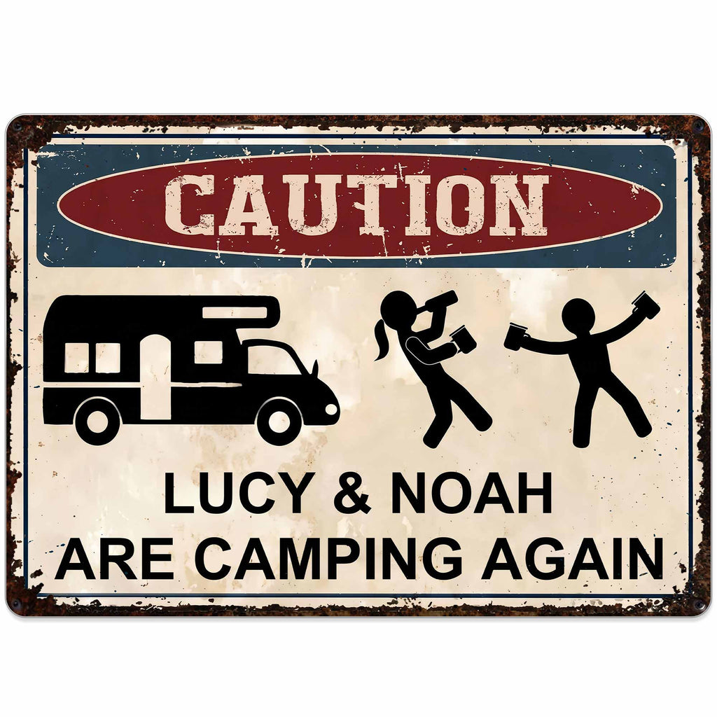 Personalized Metal Sign Custom Name Camping Gift for Him Metal Sign GradoCreations
