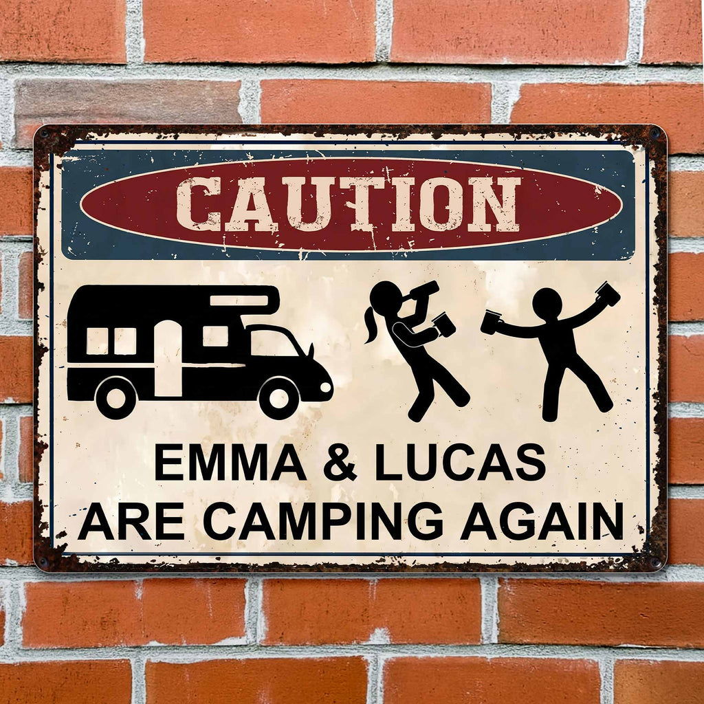 Personalized Metal Sign Custom Name Camping Gift for Him Metal Sign GradoCreations