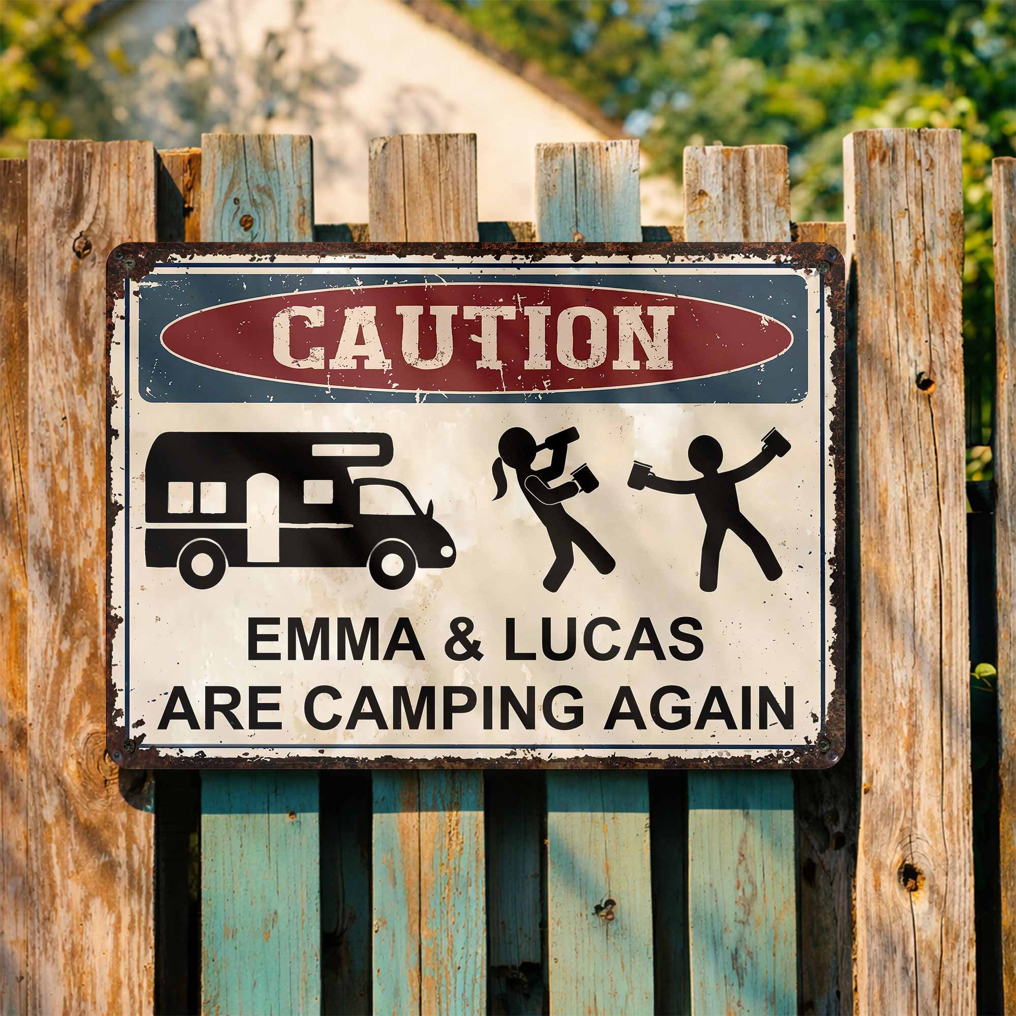 Personalized Metal Sign Custom Name Camping Gift for Him Metal Sign GradoCreations
