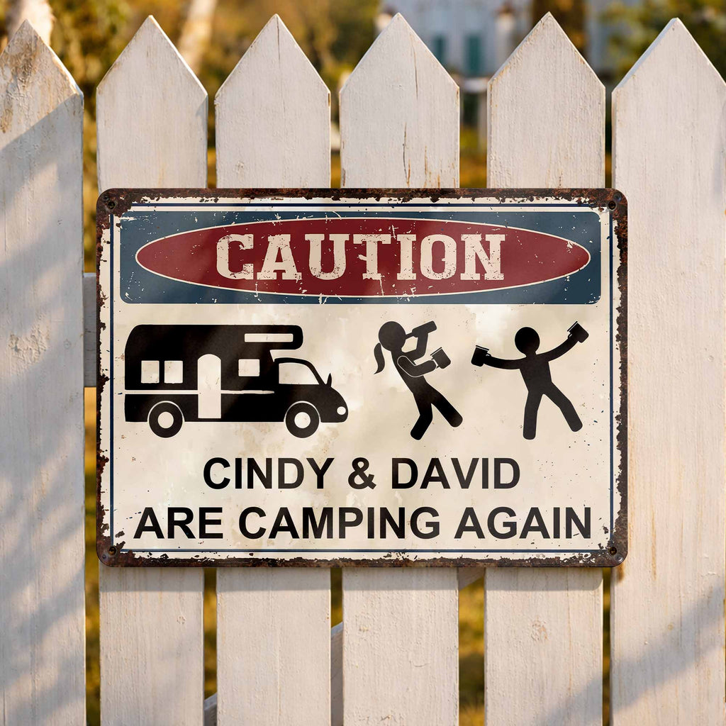 Personalized Metal Sign Custom Name Camping Gift for Him Metal Sign GradoCreations