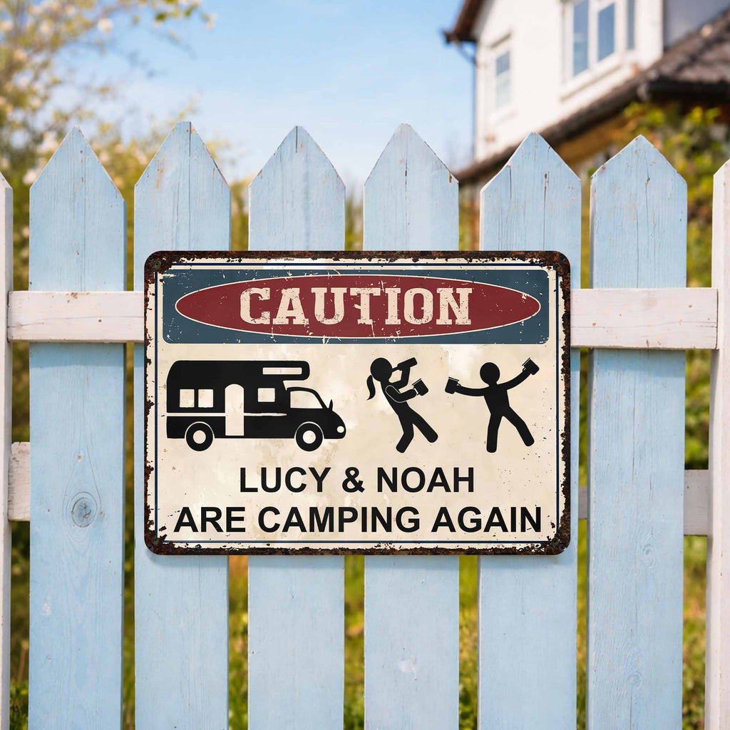 Personalized Metal Sign Custom Name Camping Gift for Him Metal Sign GradoCreations