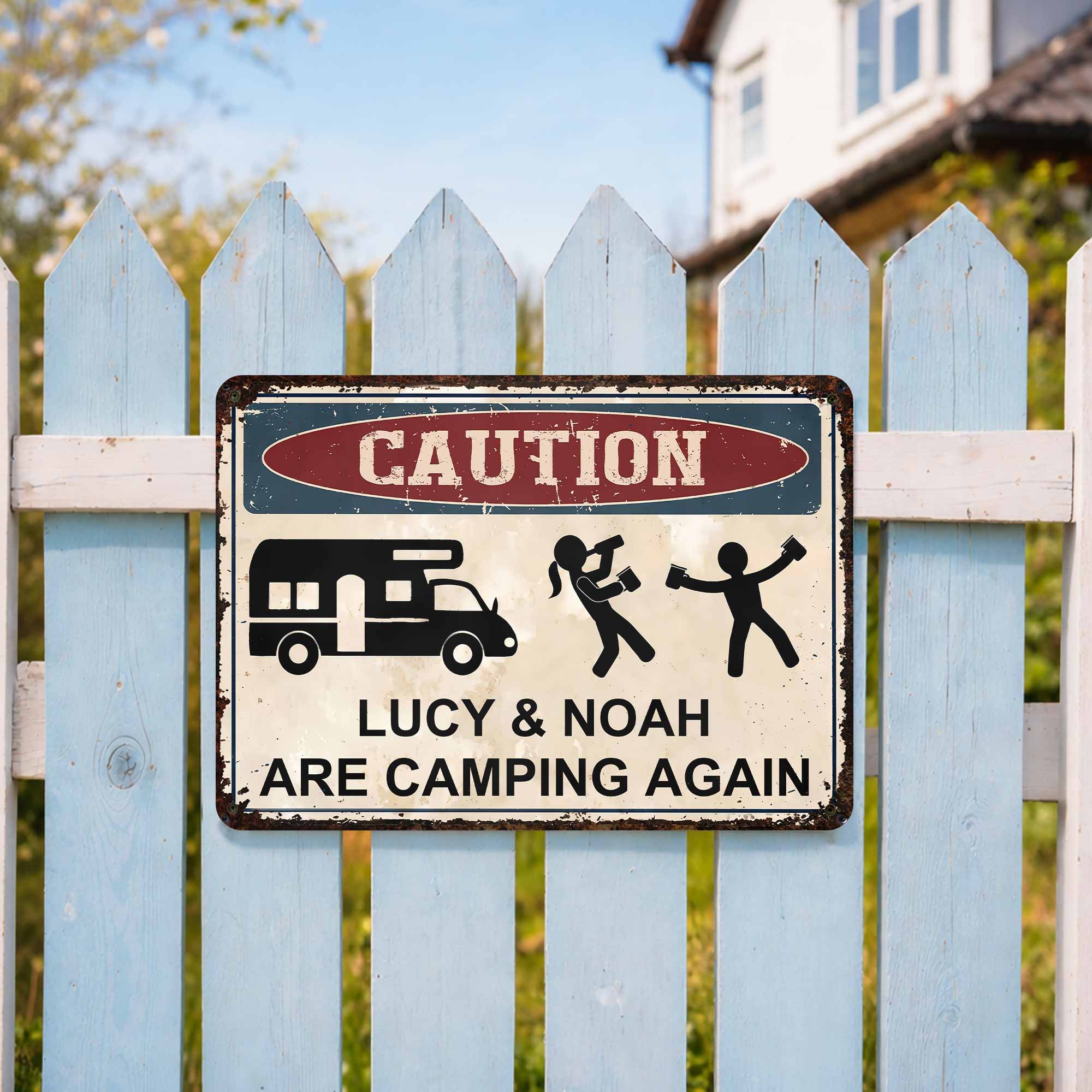 Personalized Metal Sign Custom Name Camping Gift for Him Metal Sign GradoCreations