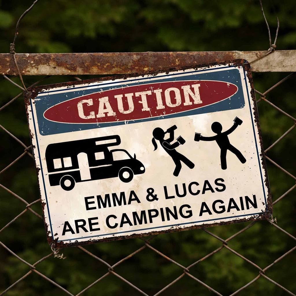 Personalized Metal Sign Custom Name Camping Gift for Him Metal Sign GradoCreations