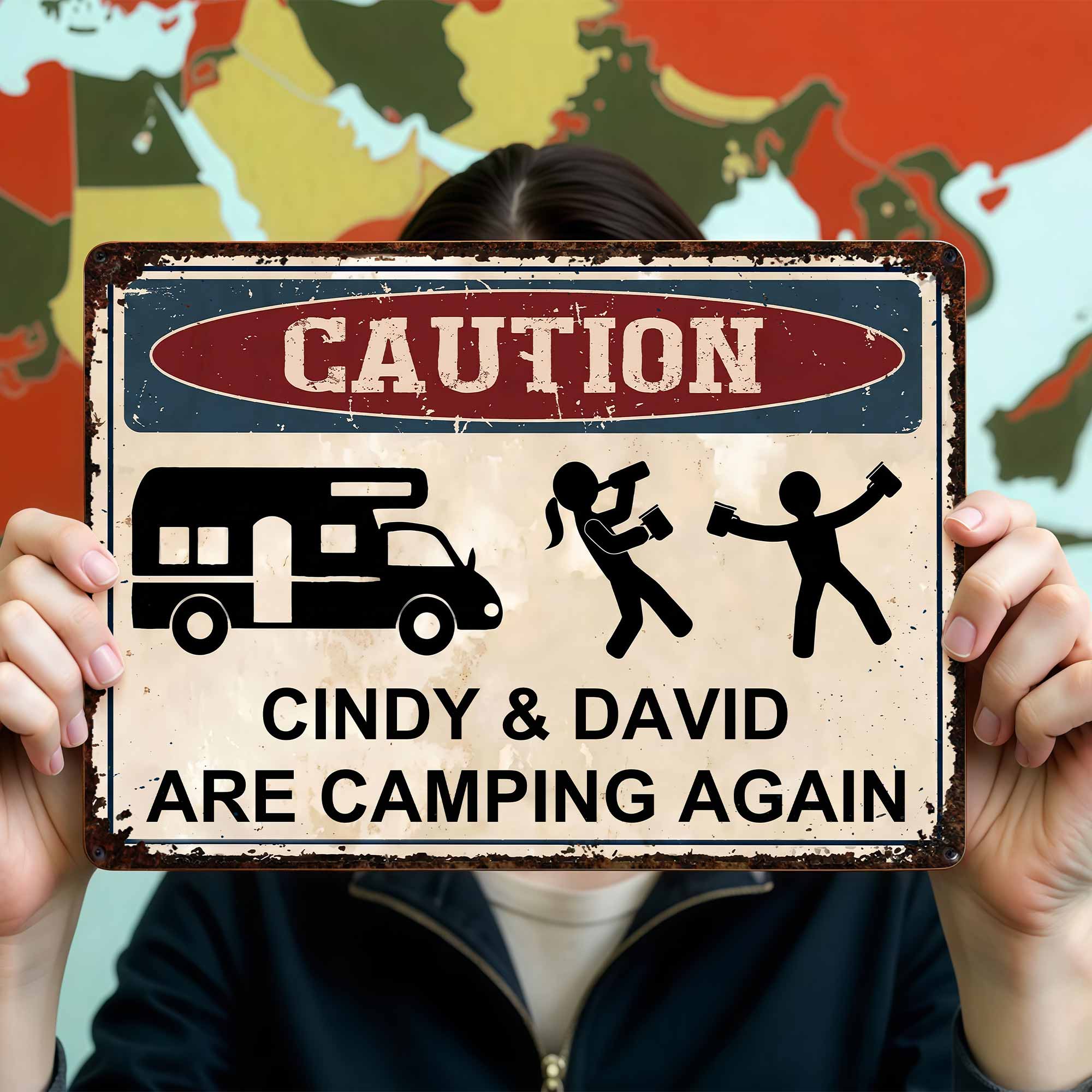 Personalized Metal Sign Custom Name Camping Gift for Him Metal Sign GradoCreations