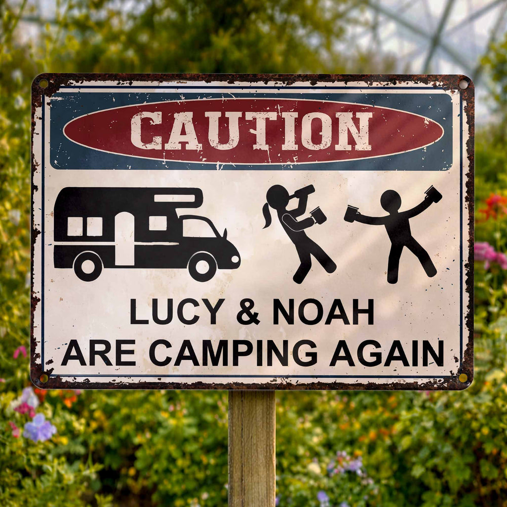 Personalized Metal Sign Custom Name Camping Gift for Him Metal Sign GradoCreations