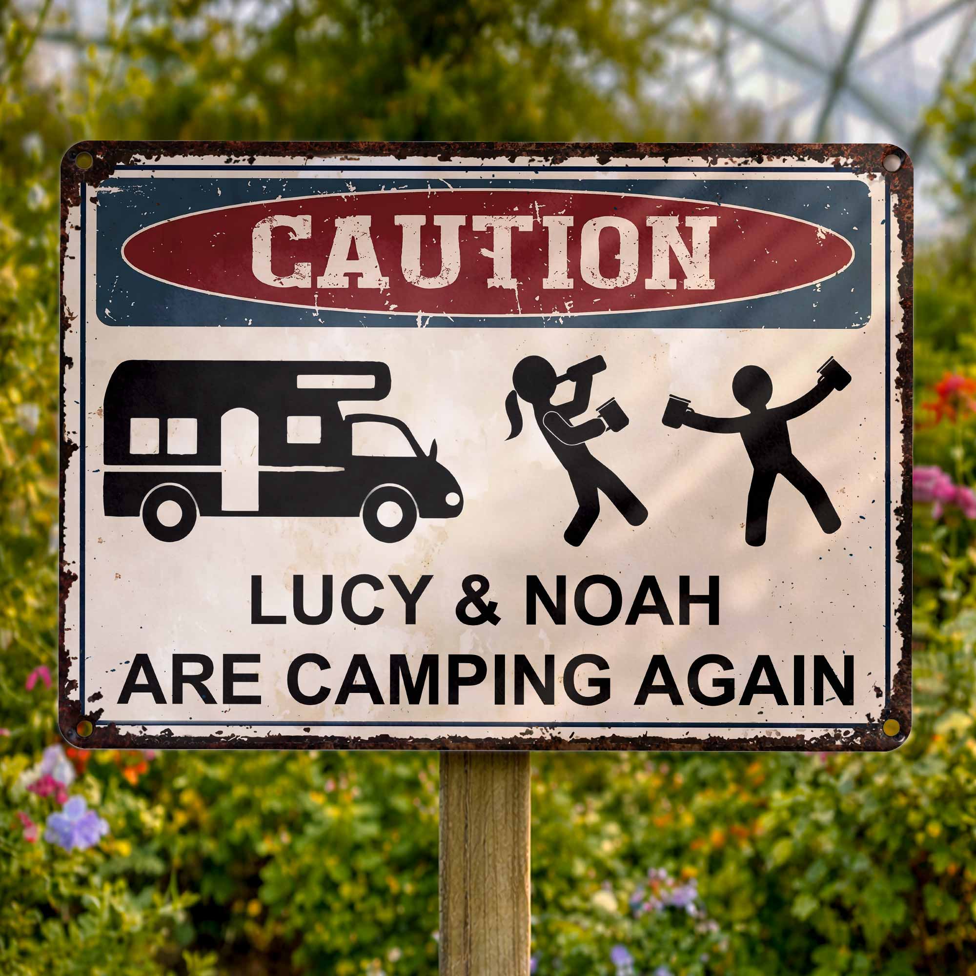 Personalized Metal Sign Custom Name Camping Gift for Him Metal Sign GradoCreations
