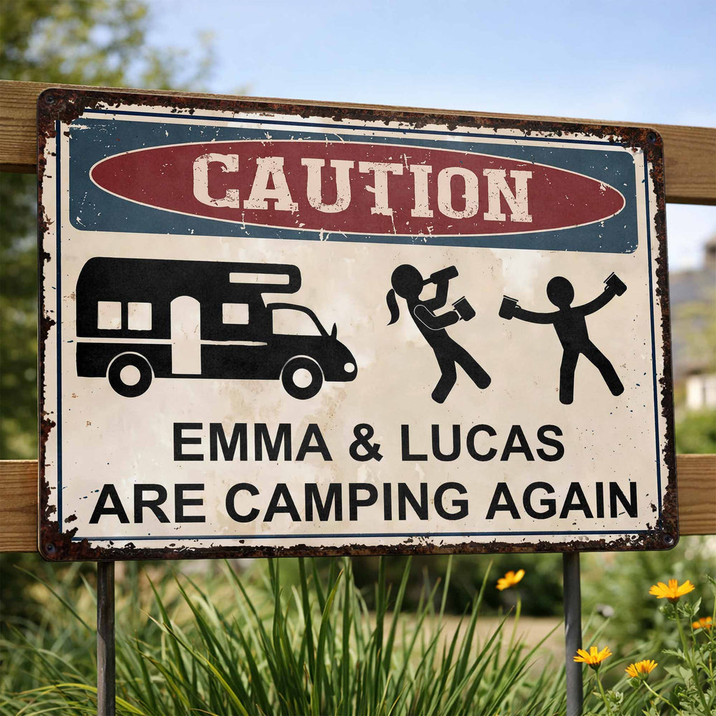 Personalized Metal Sign Custom Name Camping Gift for Him Metal Sign GradoCreations