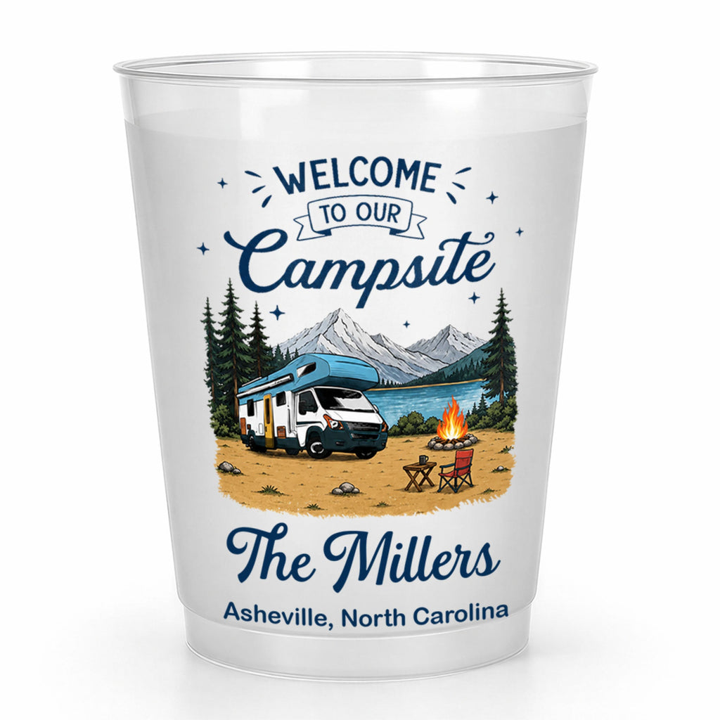 Personalized Frosted Cups Custom Name Campfire Design Gift Frosted Cups GradoCreations