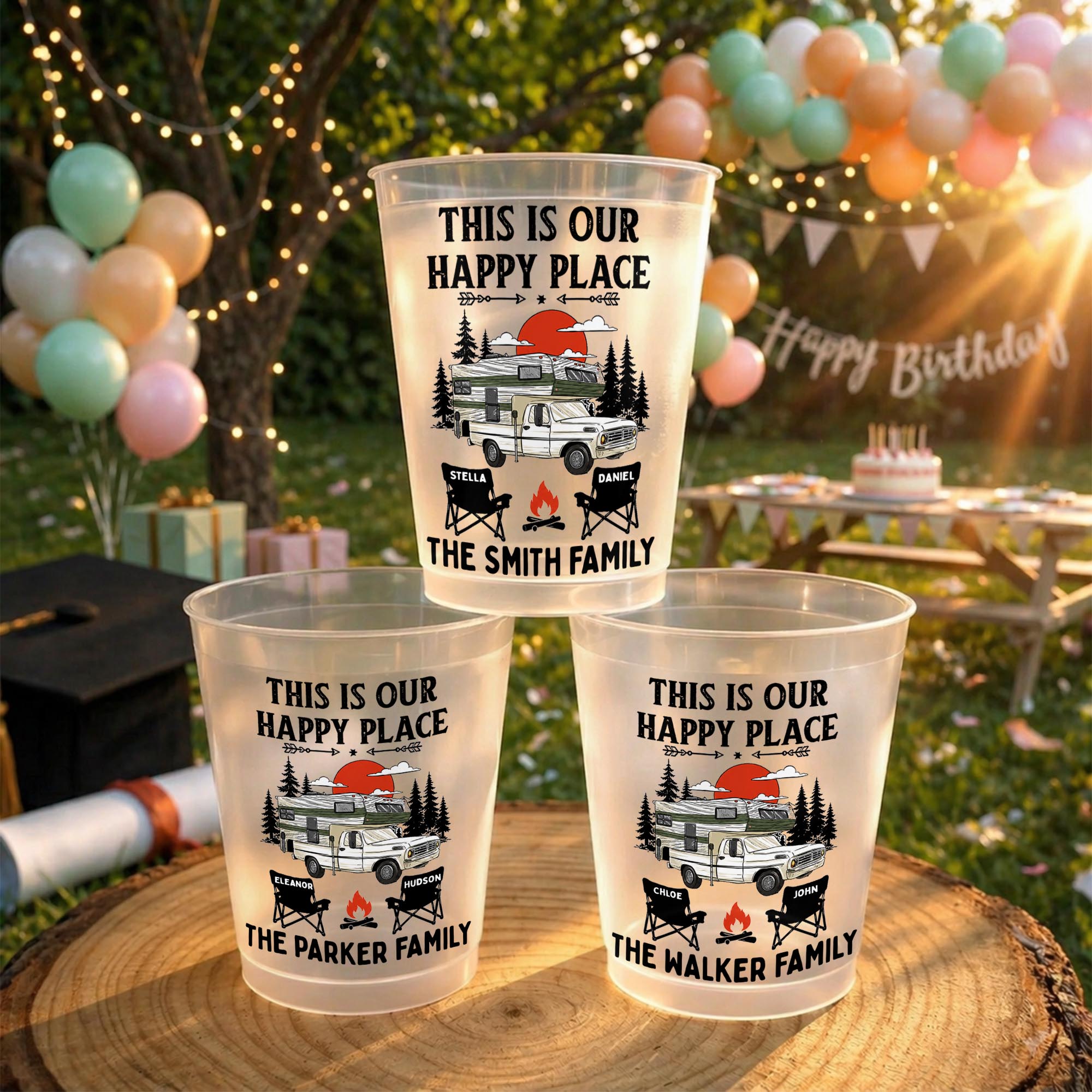 Personalized Frosted Cups Custom Family Name Campfire Gift Frosted Cups GradoCreations