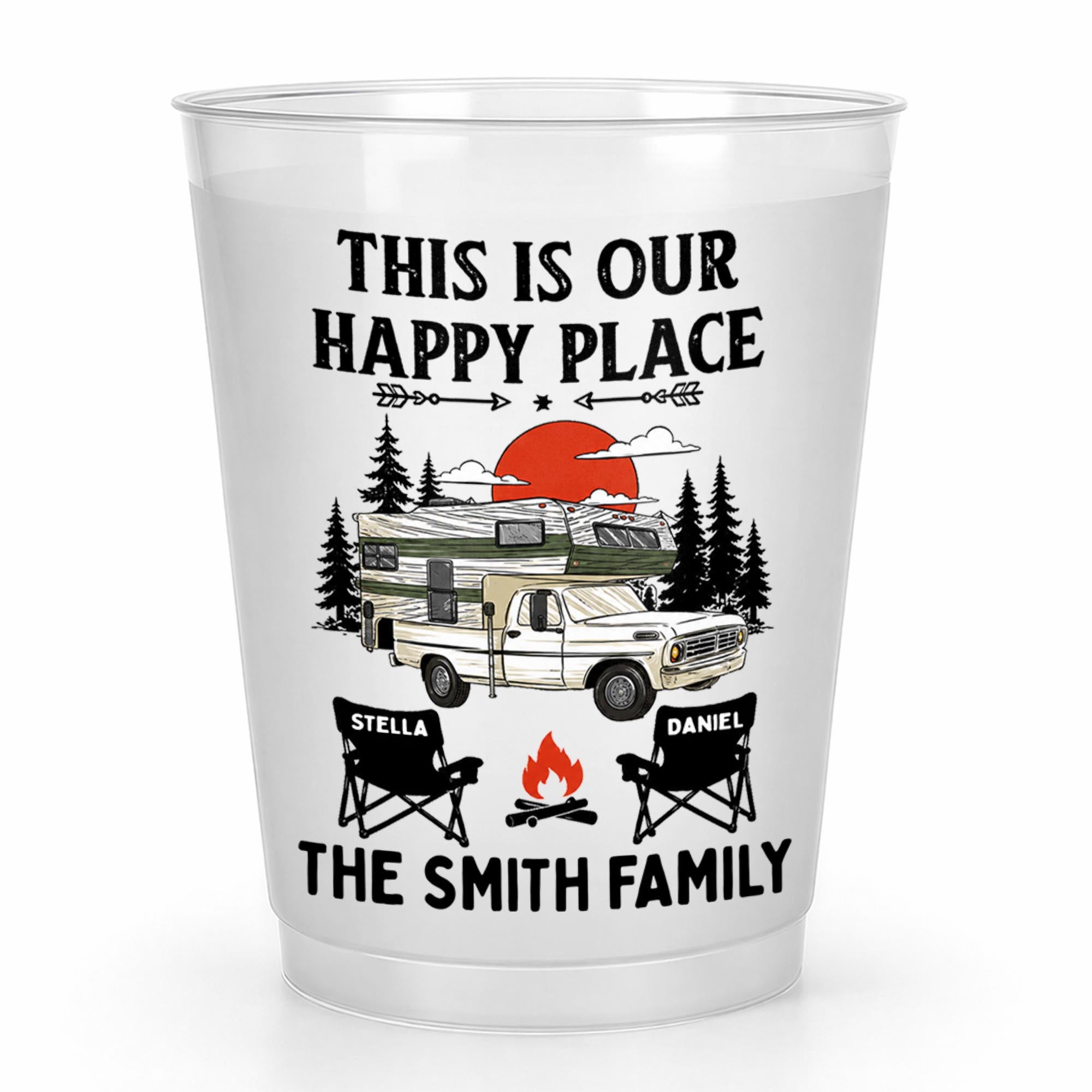 Personalized Frosted Cups Custom Family Name Campfire Gift Frosted Cups GradoCreations