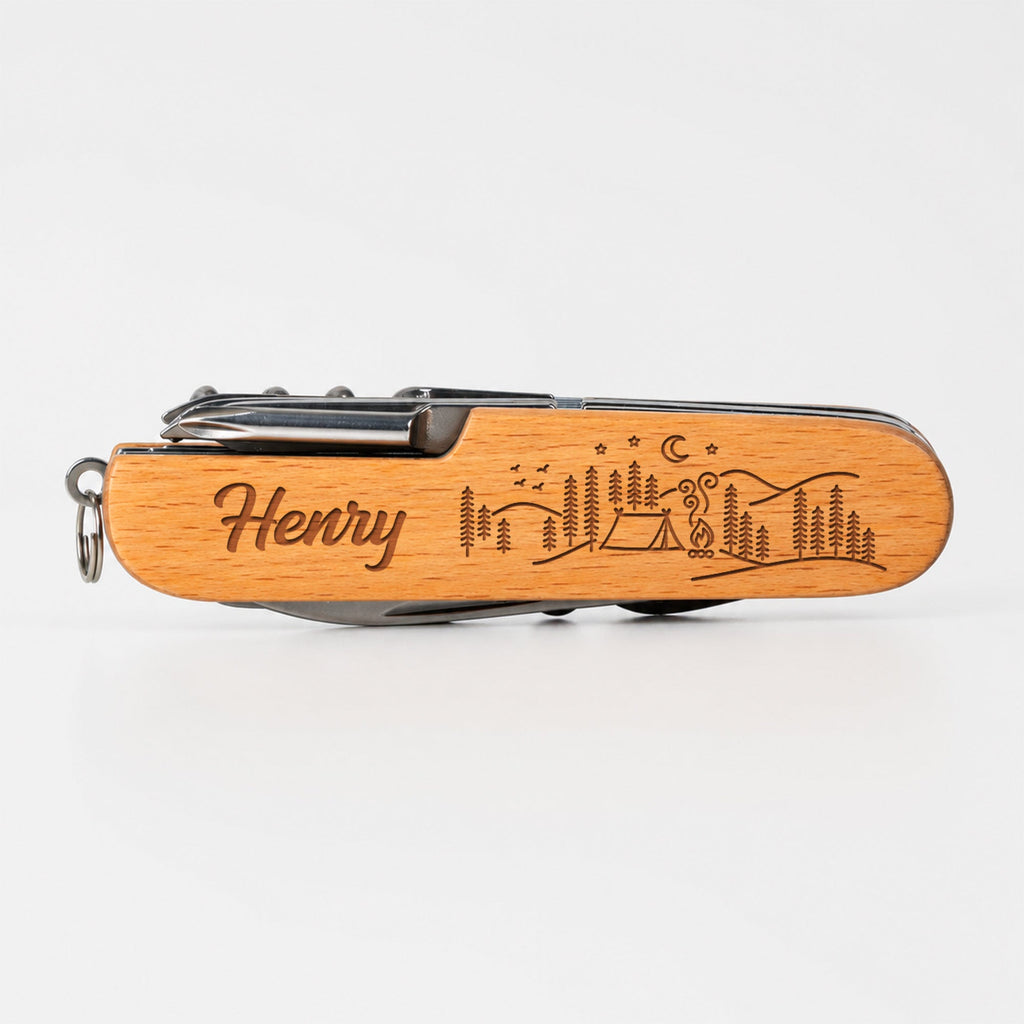 Personalized Wooden Multi Tool Custom Name Gift for Dad Wooden Multi Tool GradoCreations